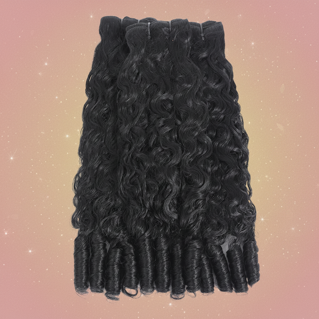 Curly bundles product shot with elegant background
