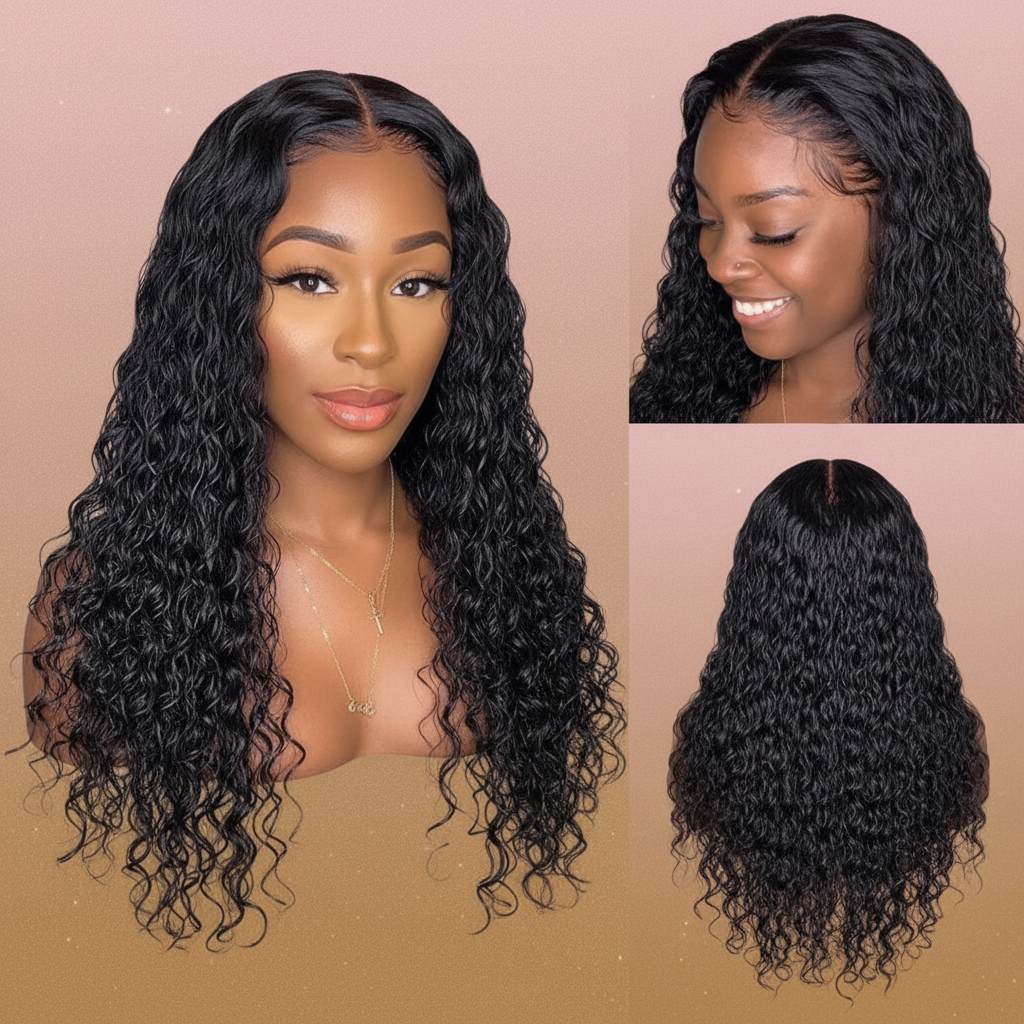Curly wig photo 2 with elegant background