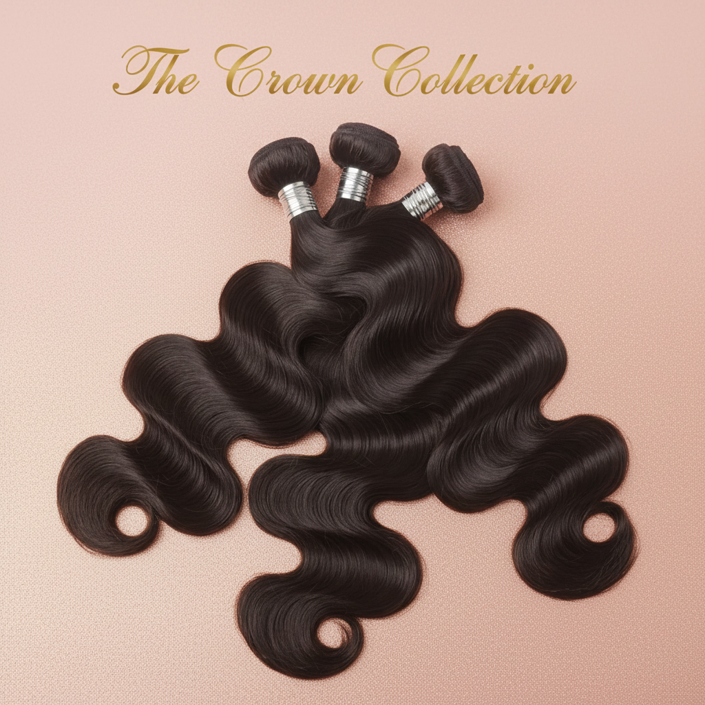 Elegant body wave bundles fanned - The Crown Collection