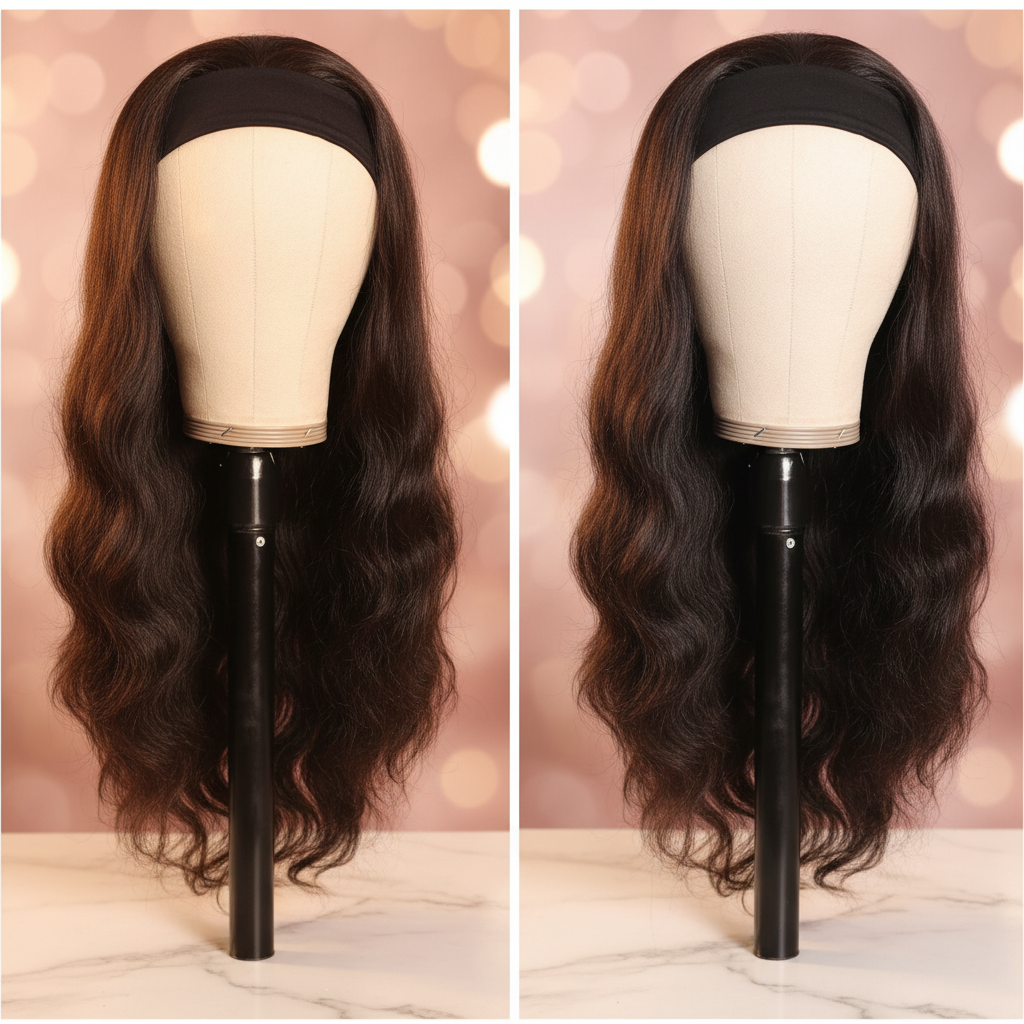 Elegant Headband Wig Duo - Luxury Background