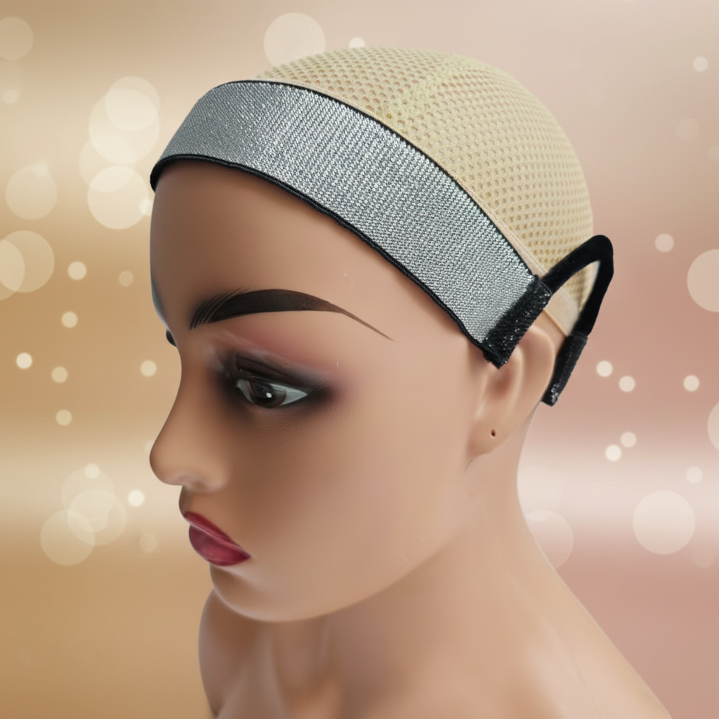 Silver Glitter Wig Grip Elegant Background