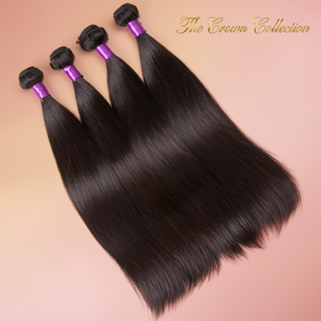 Straight hair bundles elegant background - The Crown Collection